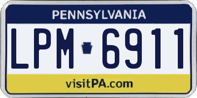 PA license plate LPM6911