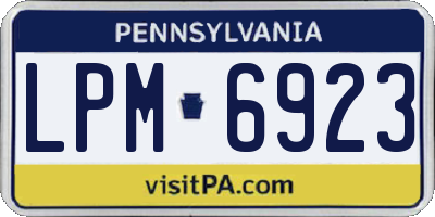 PA license plate LPM6923