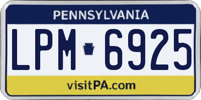 PA license plate LPM6925