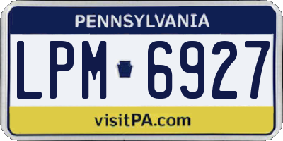 PA license plate LPM6927