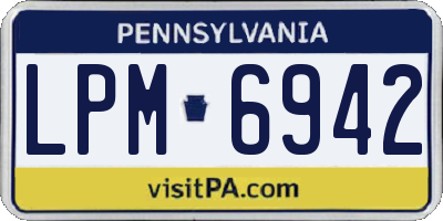 PA license plate LPM6942