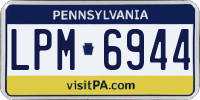PA license plate LPM6944