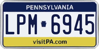 PA license plate LPM6945