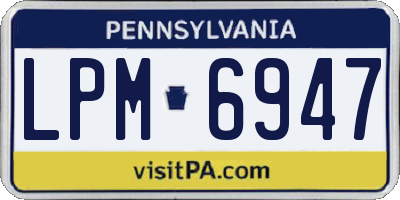 PA license plate LPM6947