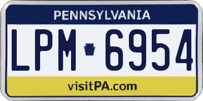 PA license plate LPM6954