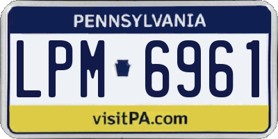PA license plate LPM6961