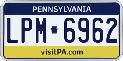 PA license plate LPM6962