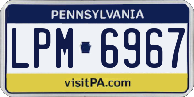 PA license plate LPM6967