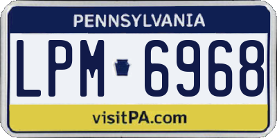 PA license plate LPM6968