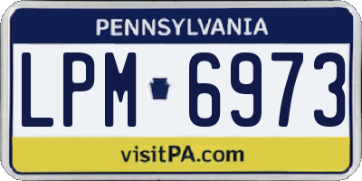PA license plate LPM6973