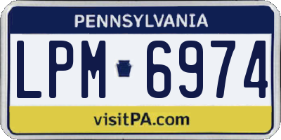 PA license plate LPM6974