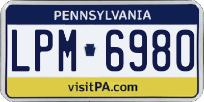 PA license plate LPM6980