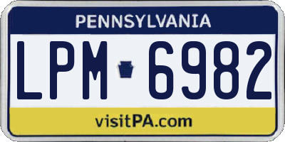 PA license plate LPM6982