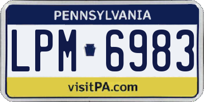 PA license plate LPM6983