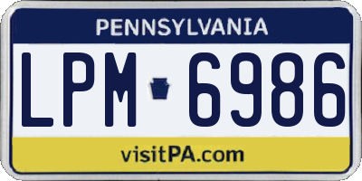 PA license plate LPM6986
