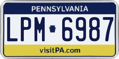 PA license plate LPM6987