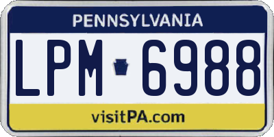 PA license plate LPM6988
