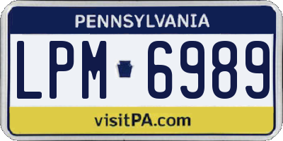 PA license plate LPM6989