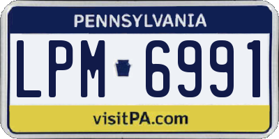 PA license plate LPM6991