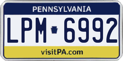PA license plate LPM6992
