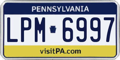 PA license plate LPM6997