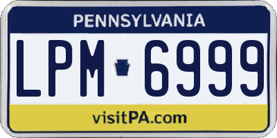 PA license plate LPM6999