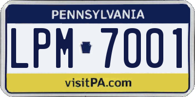 PA license plate LPM7001