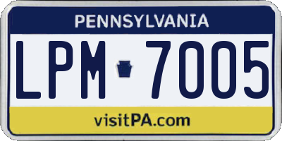 PA license plate LPM7005