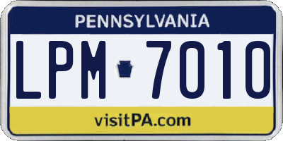 PA license plate LPM7010