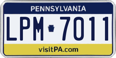 PA license plate LPM7011