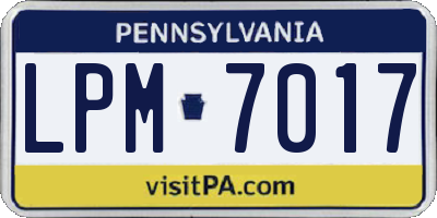 PA license plate LPM7017