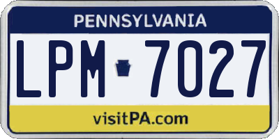 PA license plate LPM7027