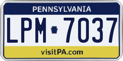 PA license plate LPM7037