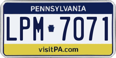 PA license plate LPM7071