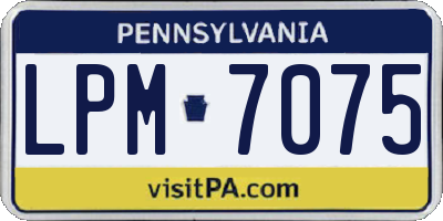 PA license plate LPM7075