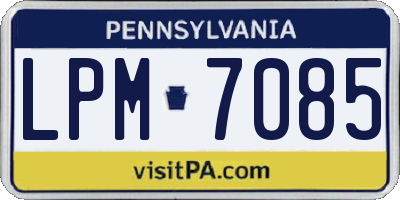 PA license plate LPM7085
