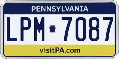PA license plate LPM7087