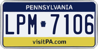 PA license plate LPM7106
