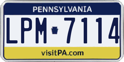 PA license plate LPM7114
