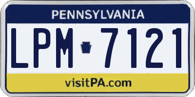 PA license plate LPM7121