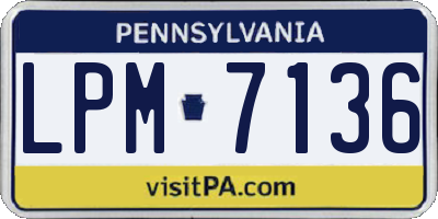 PA license plate LPM7136