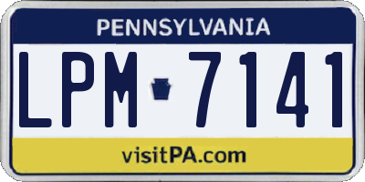 PA license plate LPM7141