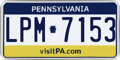 PA license plate LPM7153