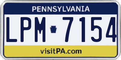 PA license plate LPM7154