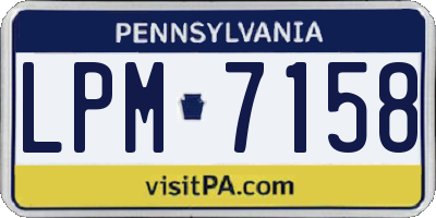PA license plate LPM7158