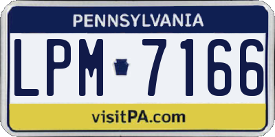 PA license plate LPM7166