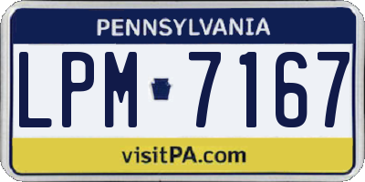 PA license plate LPM7167