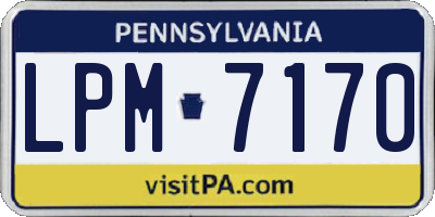 PA license plate LPM7170