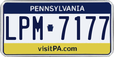 PA license plate LPM7177