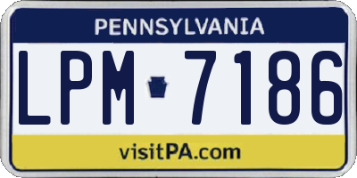 PA license plate LPM7186